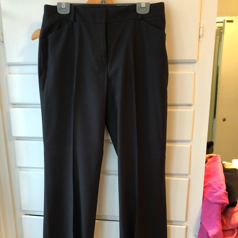 Black subtle pinstripe pant